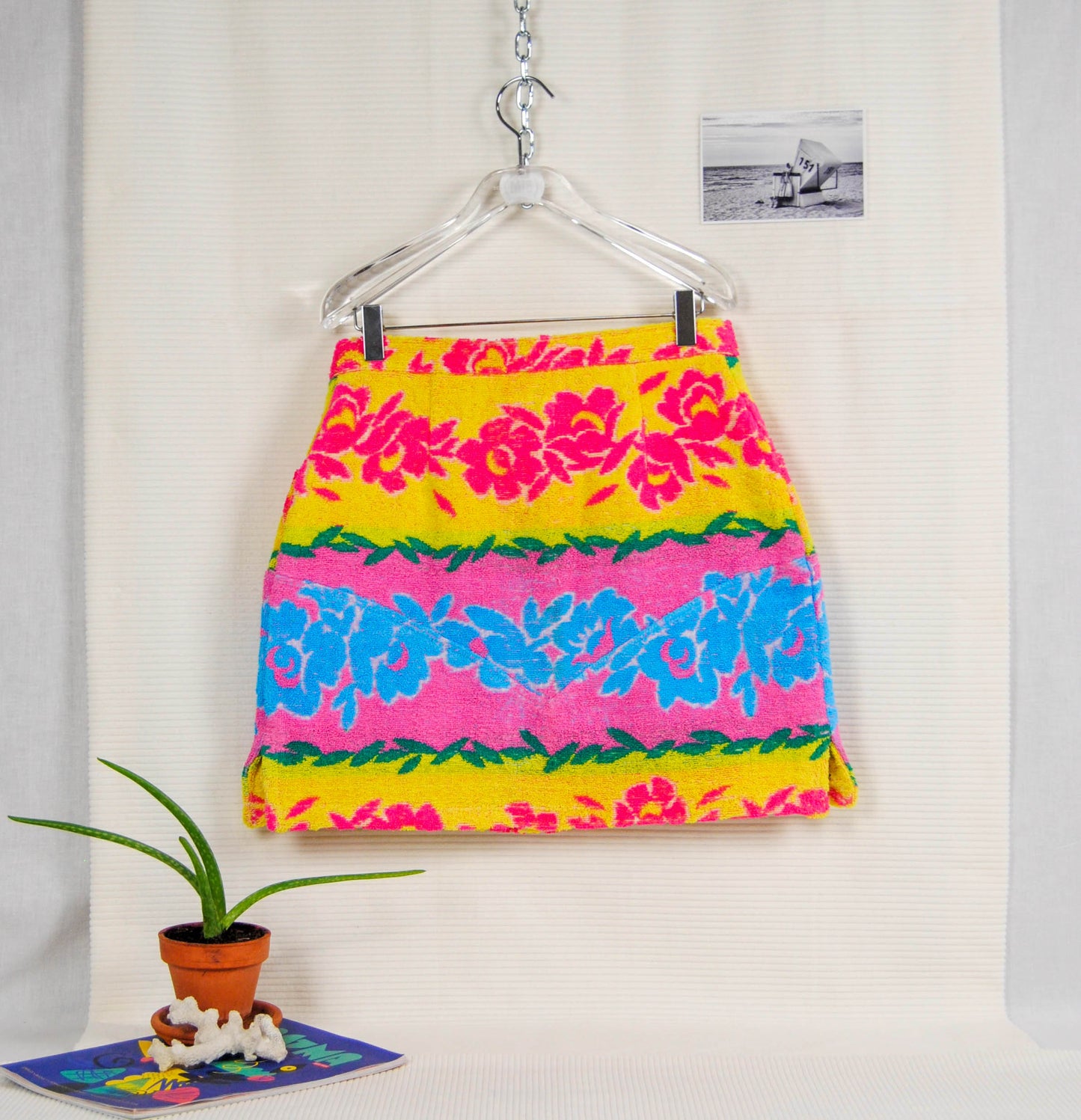 JUPE EN ÉPONGE VINTAGE - Fuchsia