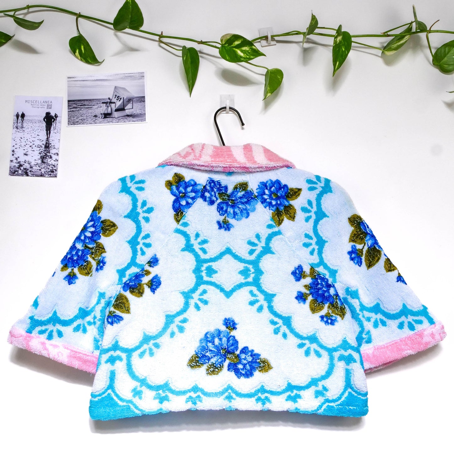 Chemise en éponge vintage - Bleu à fleur T34