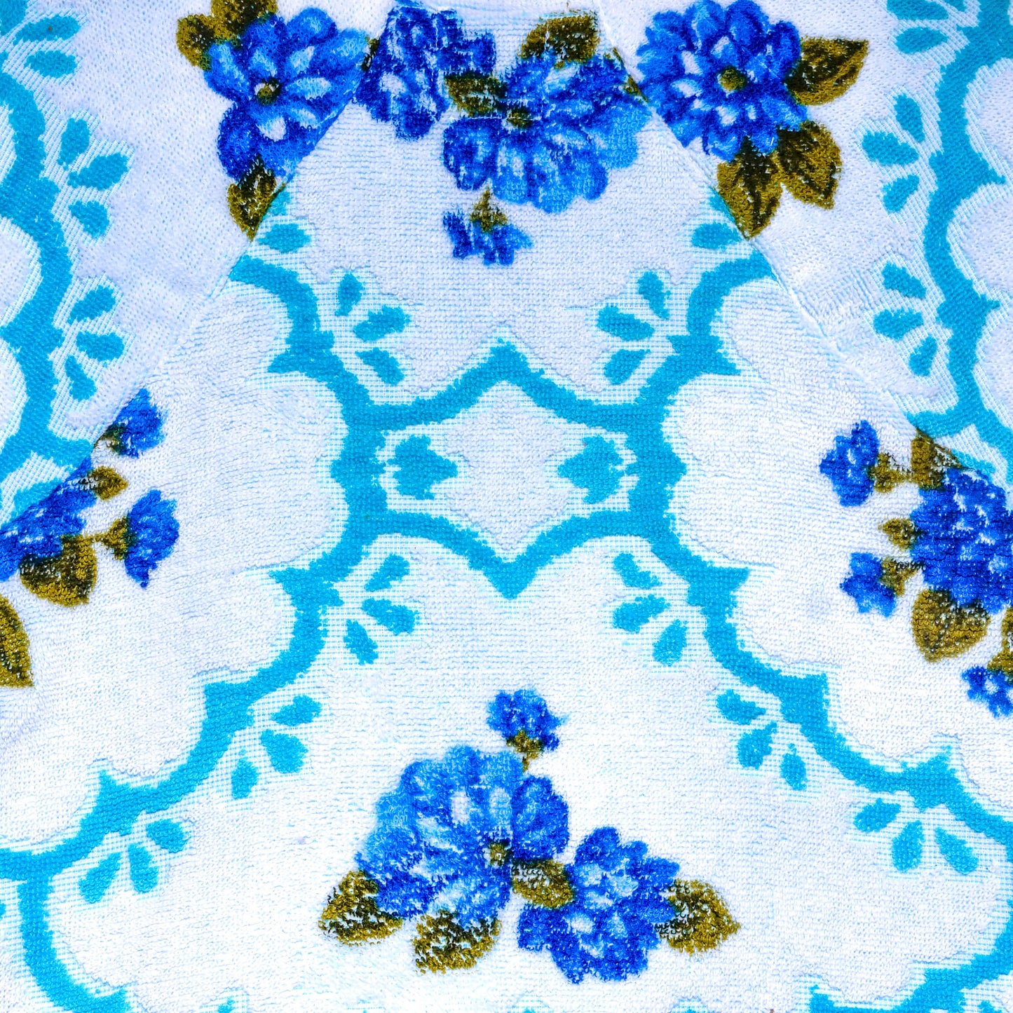 Chemise en éponge vintage - Bleu à fleur T34