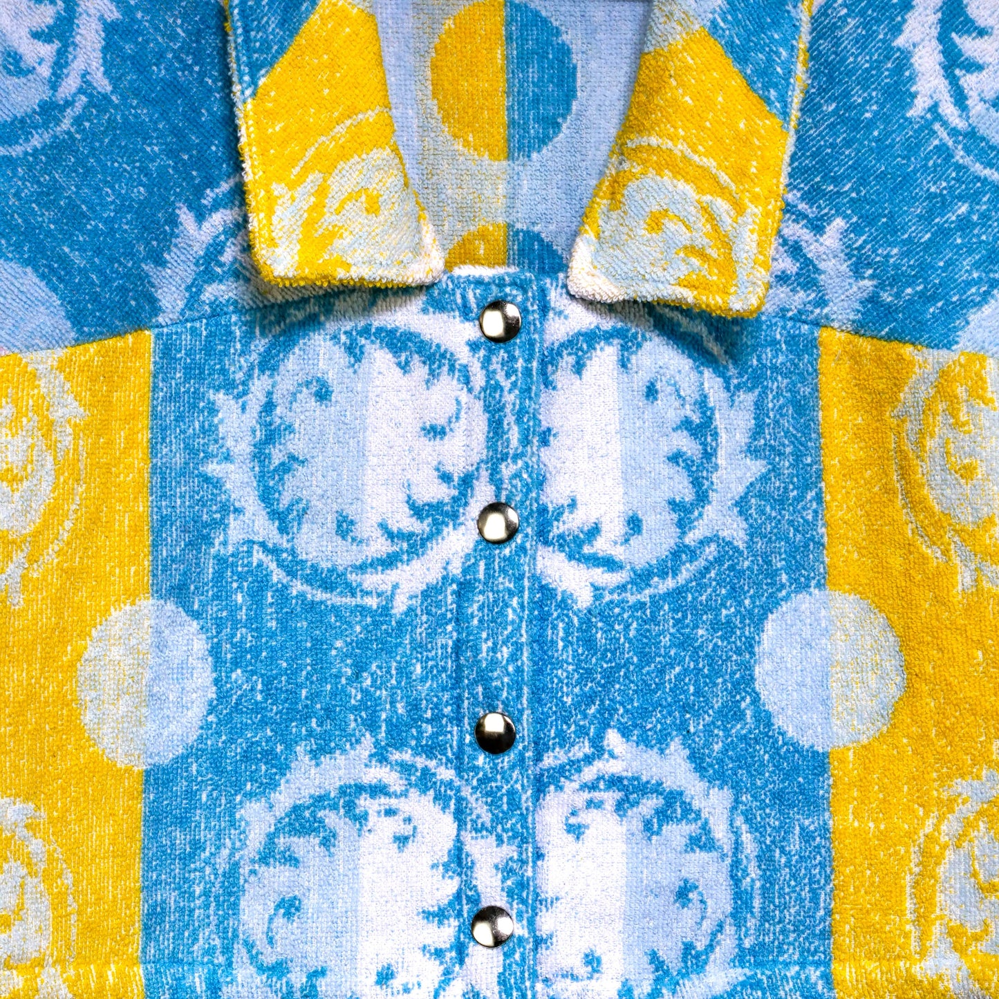Chemise en éponge vintage - Bleu jaune et rose T36