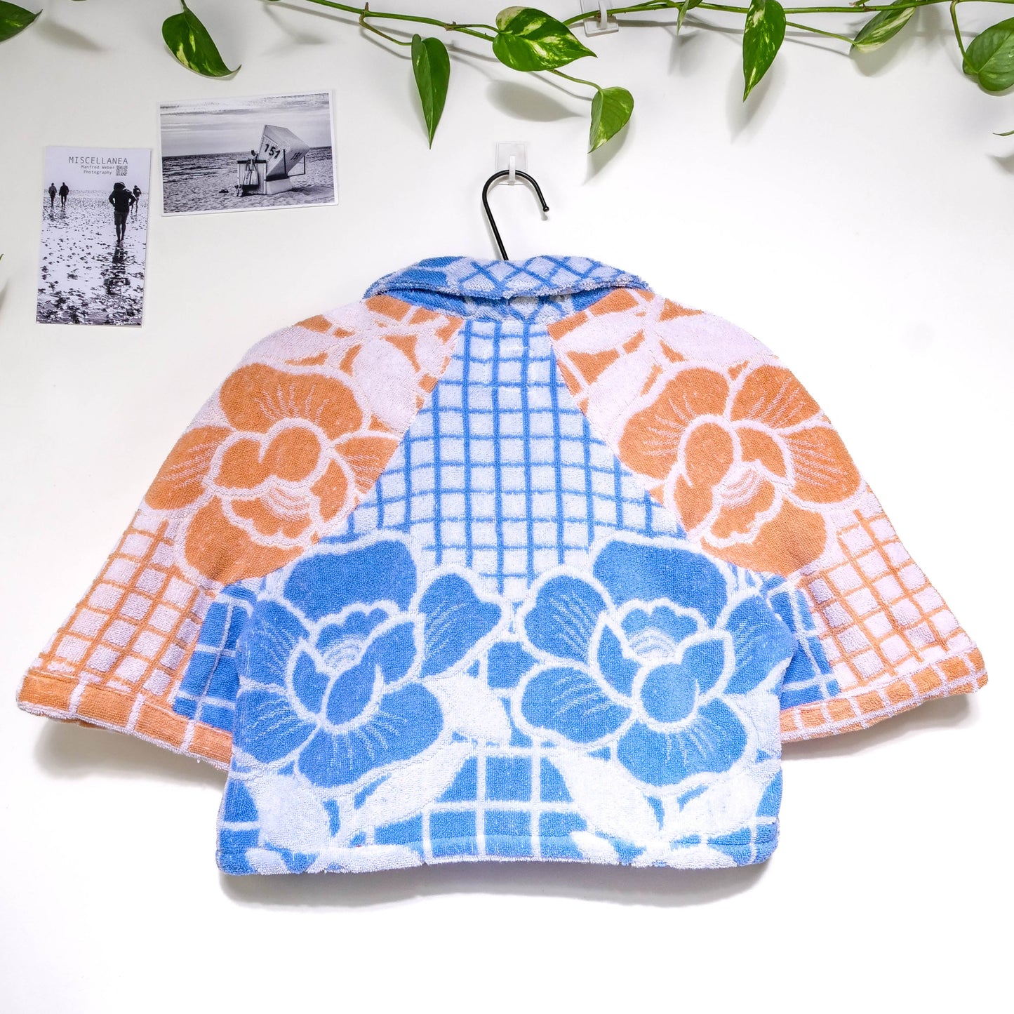 Chemise en éponge vintage - Bleu et orange à carreaux T36