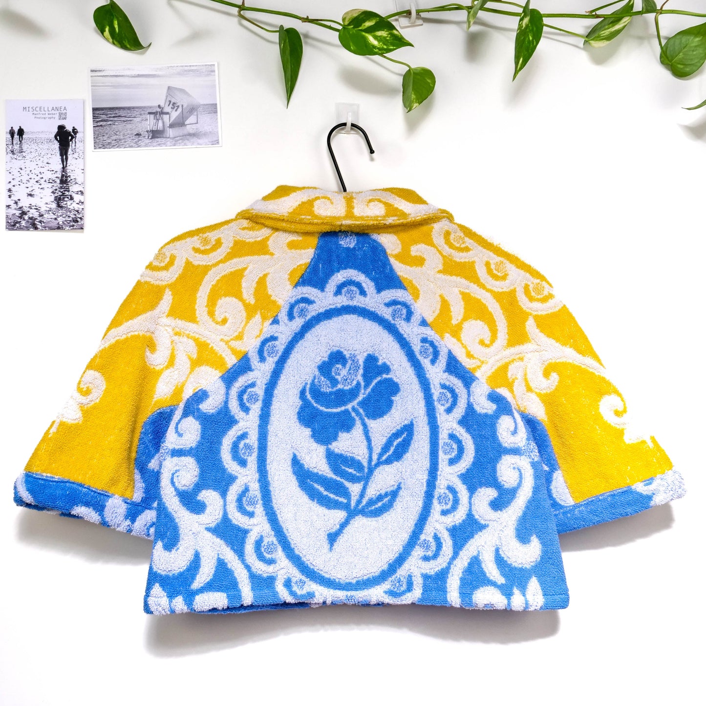 Chemise en éponge vintage - Bleu et jaune à fleur T36