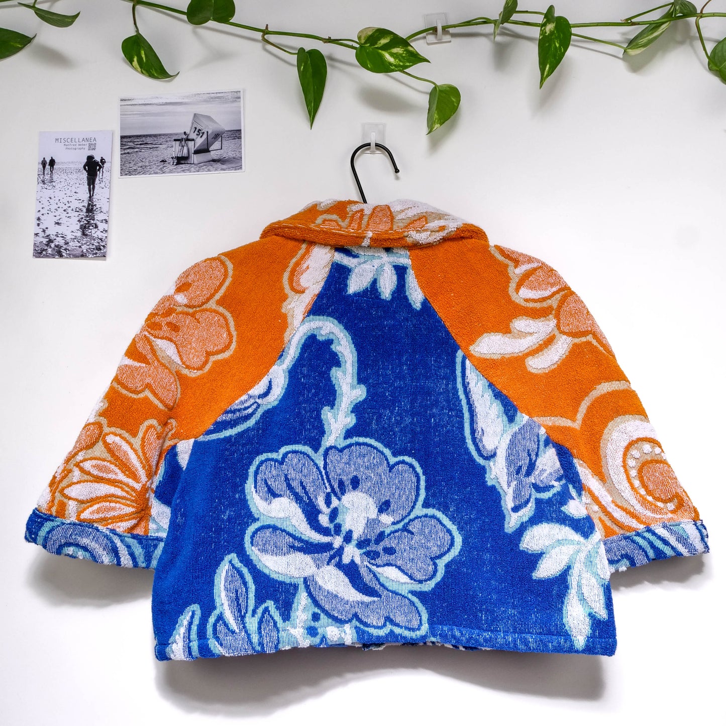 Chemise en éponge vintage - Bleu et orange à fleur T38