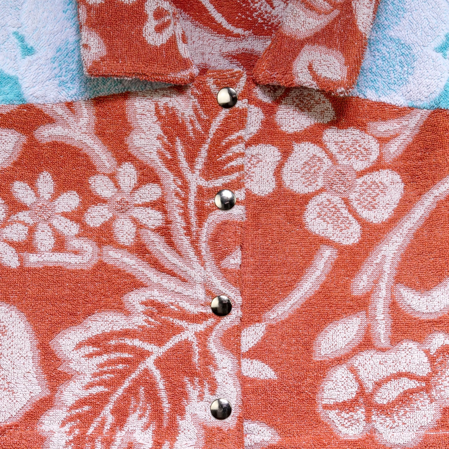 Chemise en éponge vintage - Bleu et rouge à fleur T38