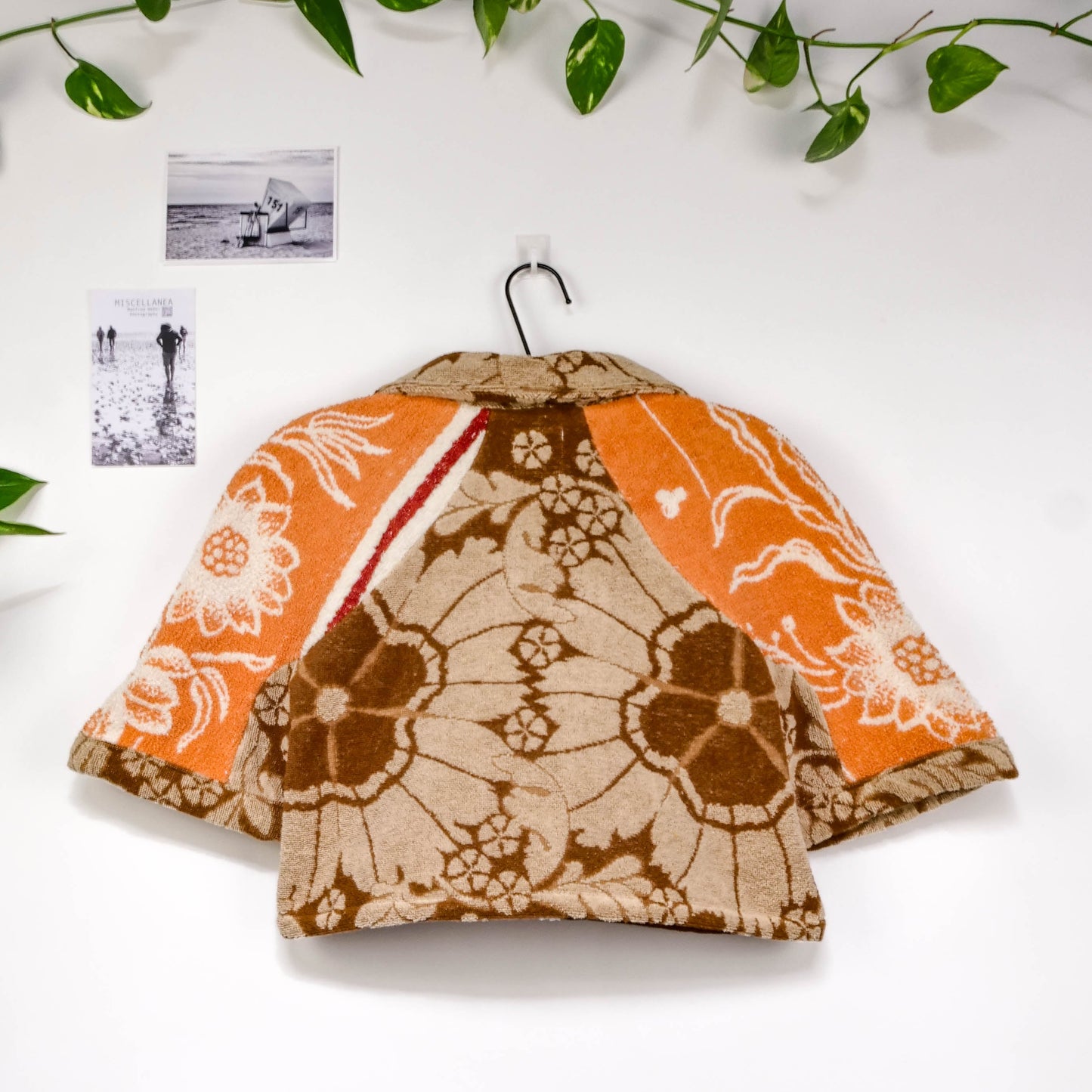 Chemise en éponge vintage - Marron et orange à fleur T38