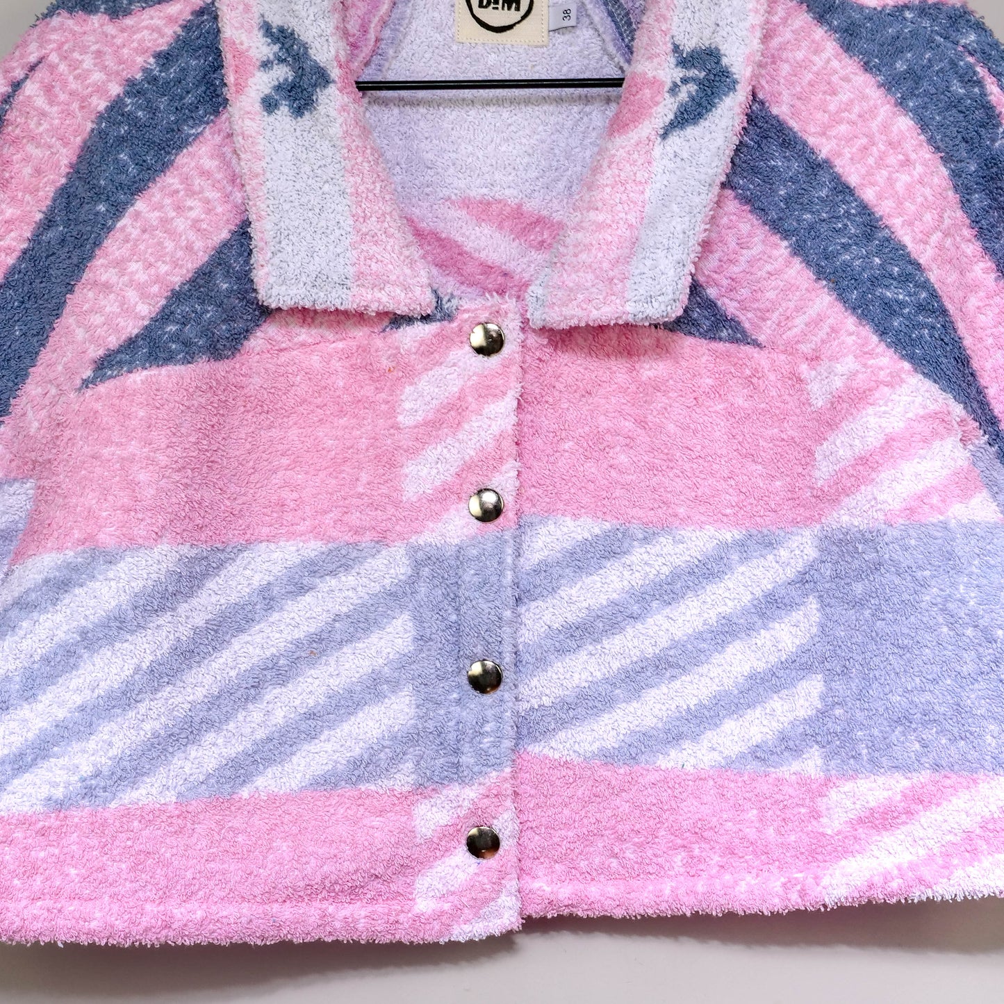 Chemise en éponge vintage - Rose à rayure T38