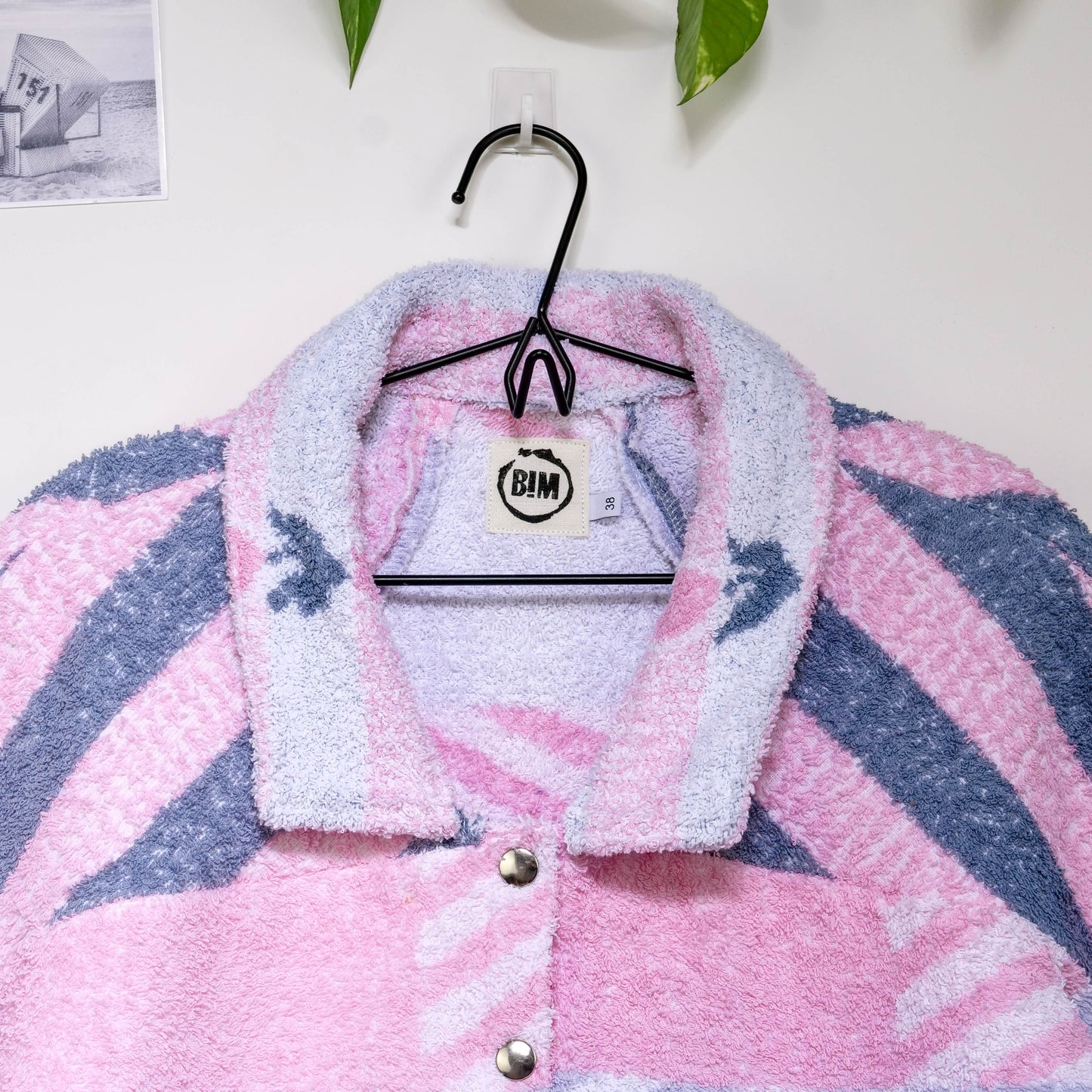 Chemise en éponge vintage - Rose à rayure T38