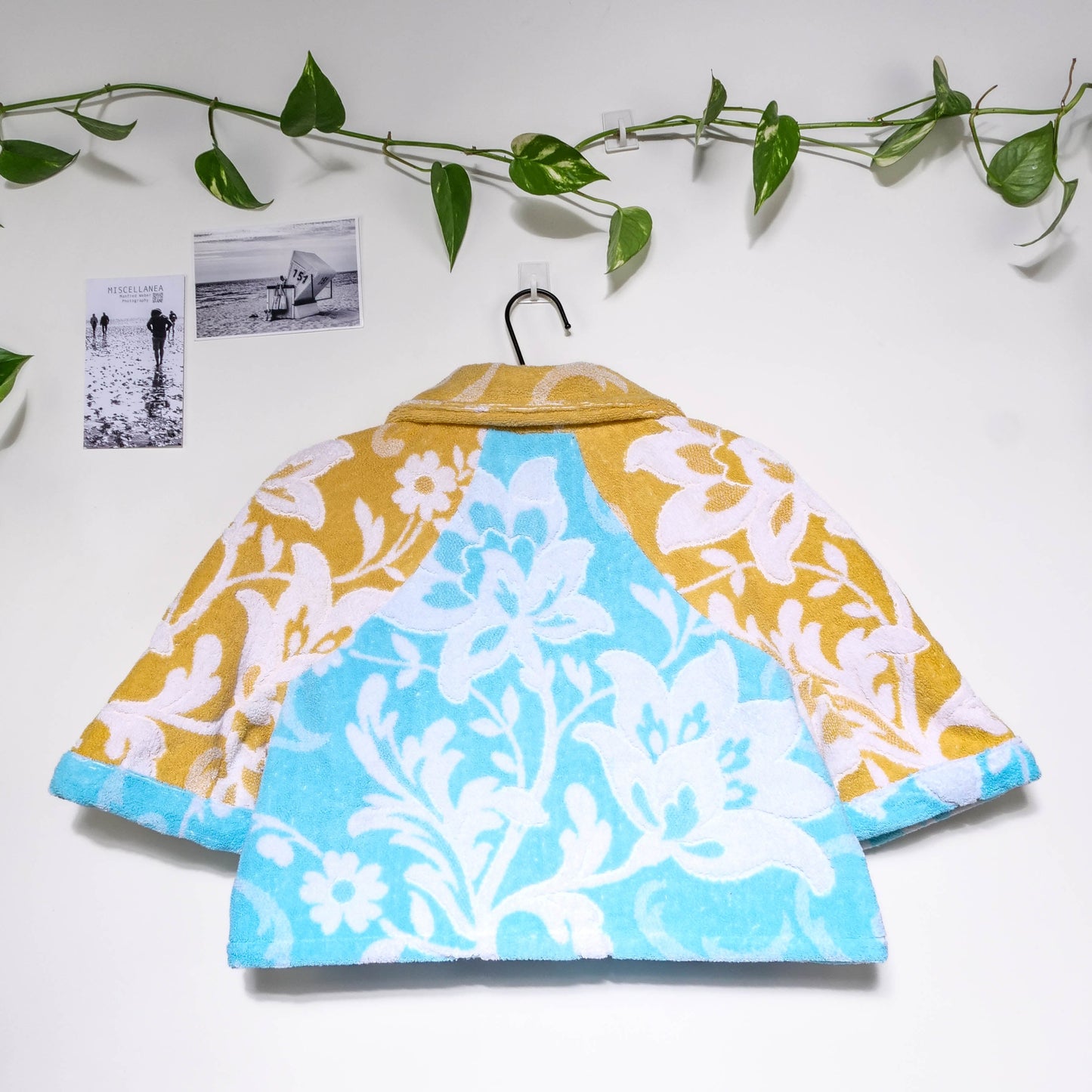 Chemise en éponge vintage - Bleu et jaune à fleur T38