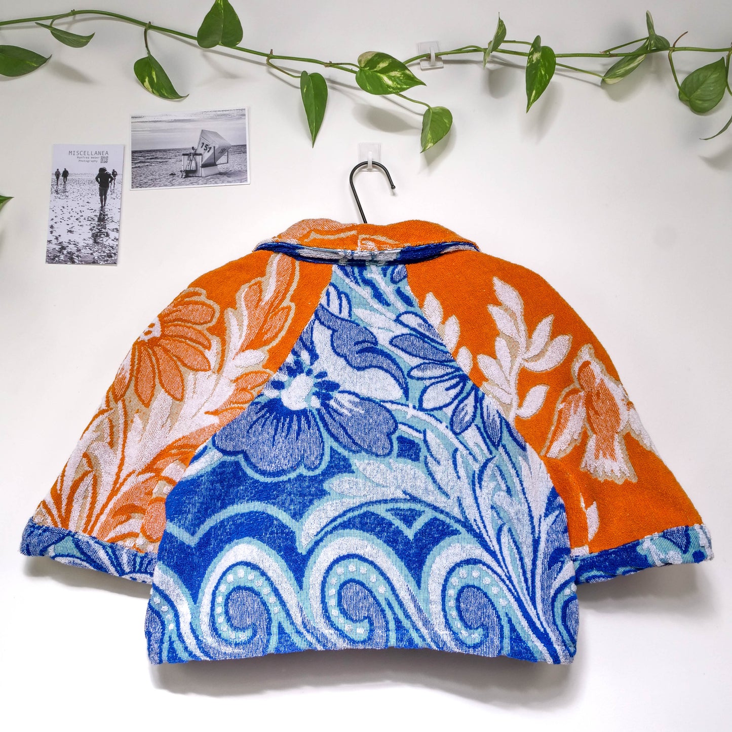 Chemise en éponge vintage - Bleu et orange à fleur T40