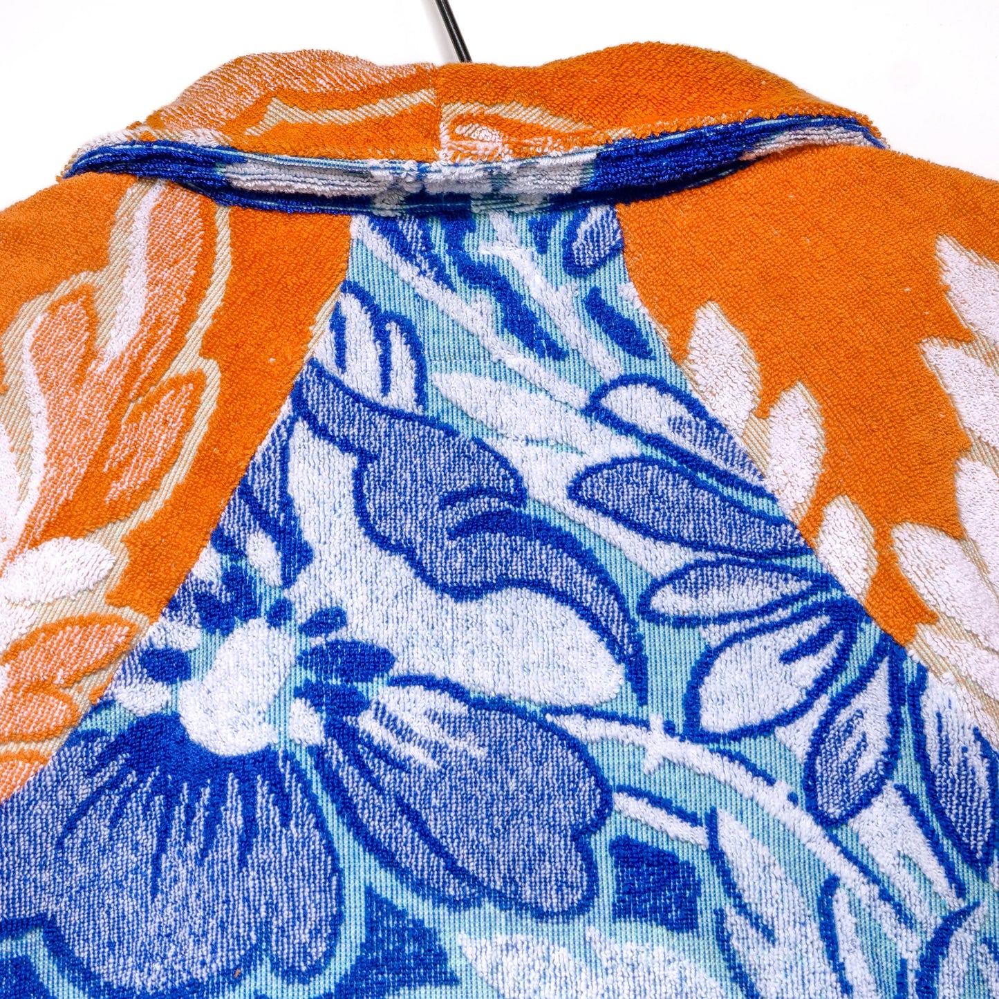 Chemise en éponge vintage - Bleu et orange à fleur T40