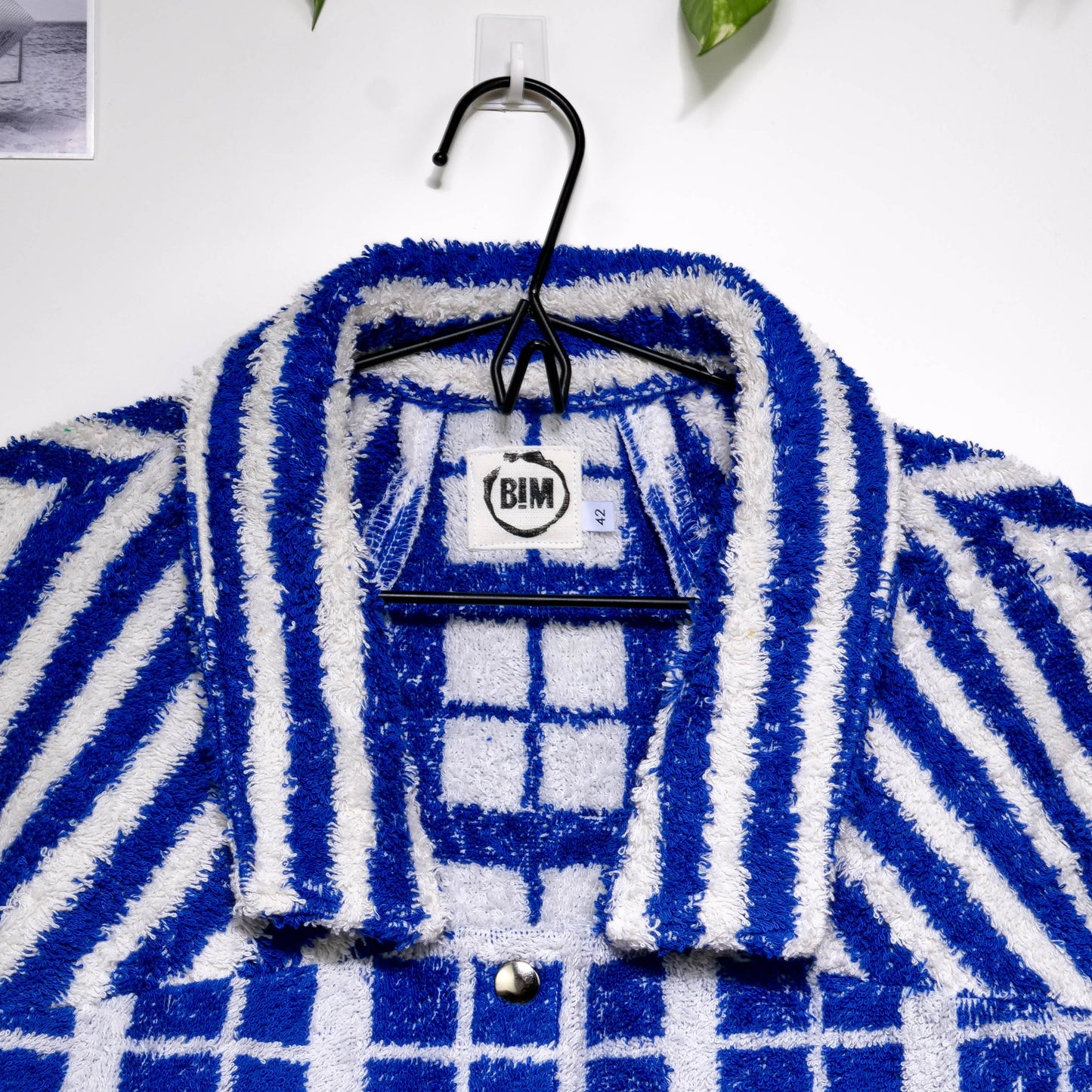 Chemise en éponge vintage - Bleu à rayure T42