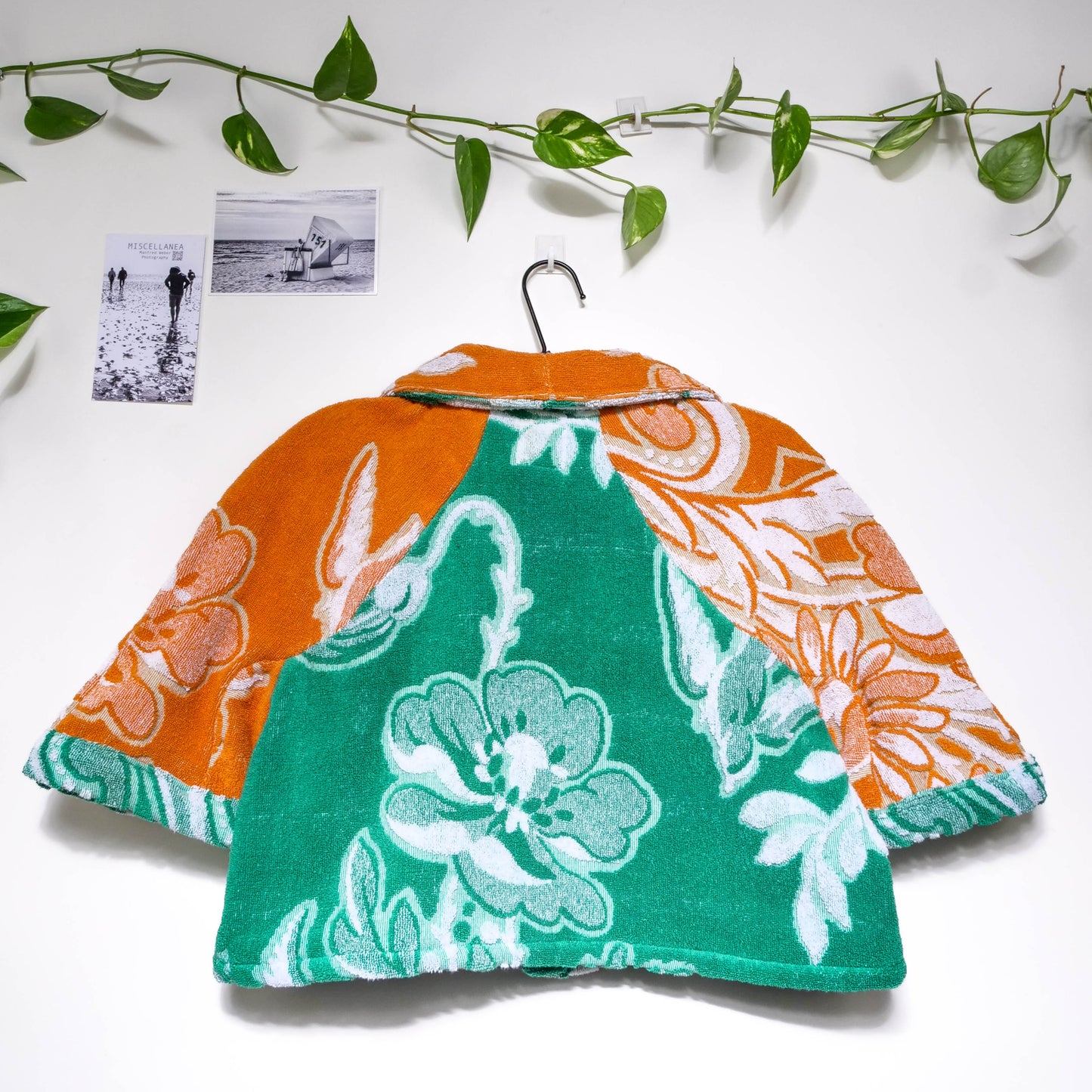 Chemise en éponge vintage - Vert et orange à fleur T42