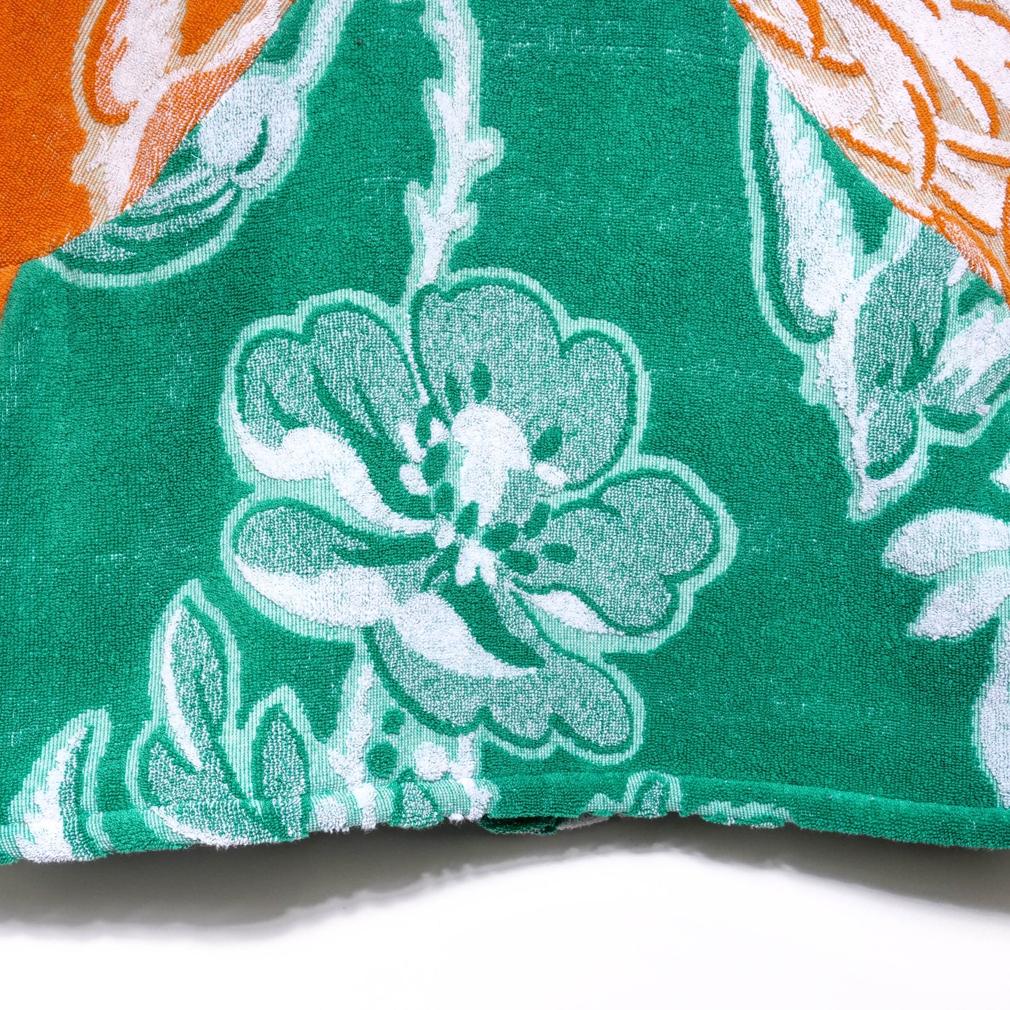 Chemise en éponge vintage - Vert et orange à fleur T42