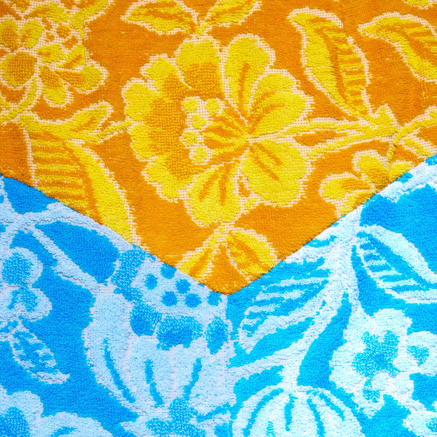 Jupe en éponge vintage - Bleu et jaune à fleur T36
