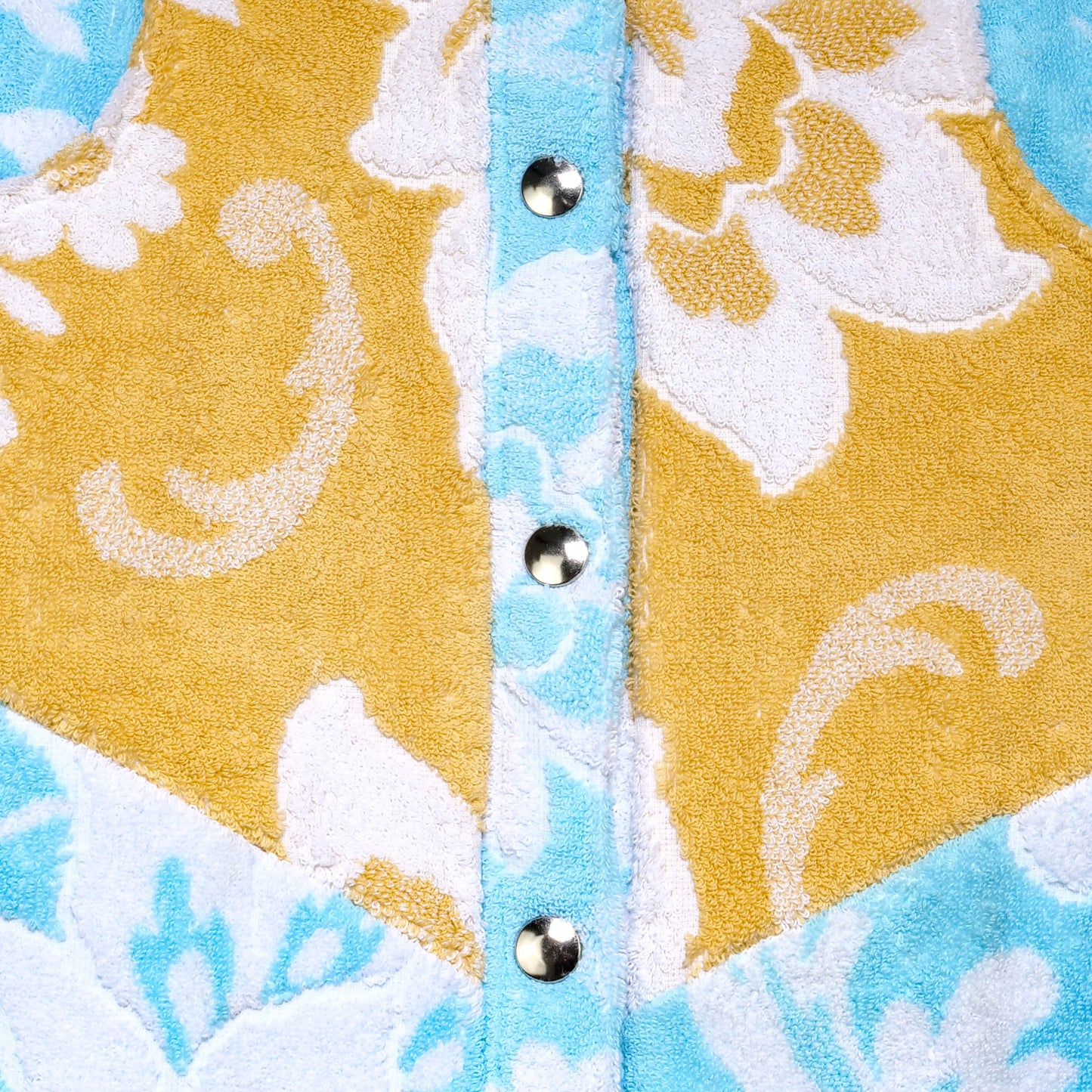 Jupe en éponge vintage - Jaune et bleu à fleur T38