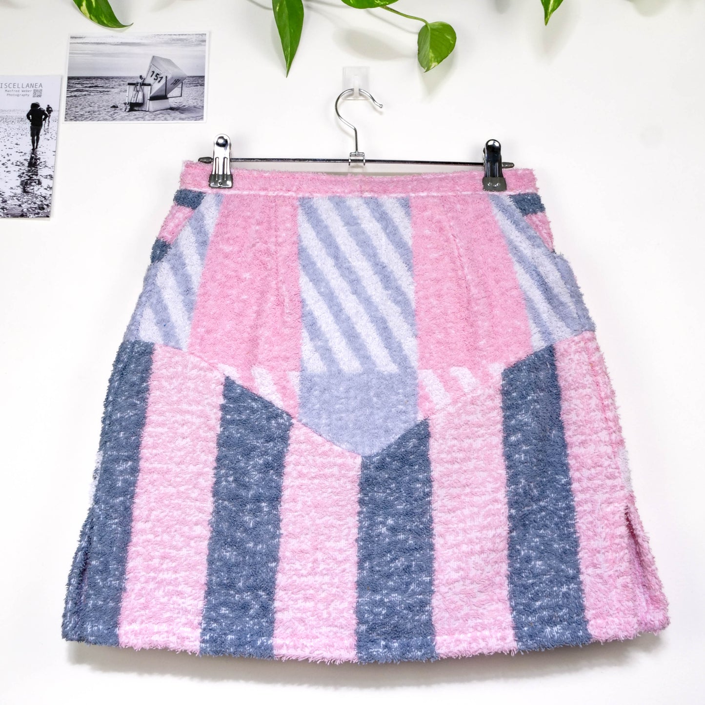 Jupe en éponge vintage - Rose à rayure T38