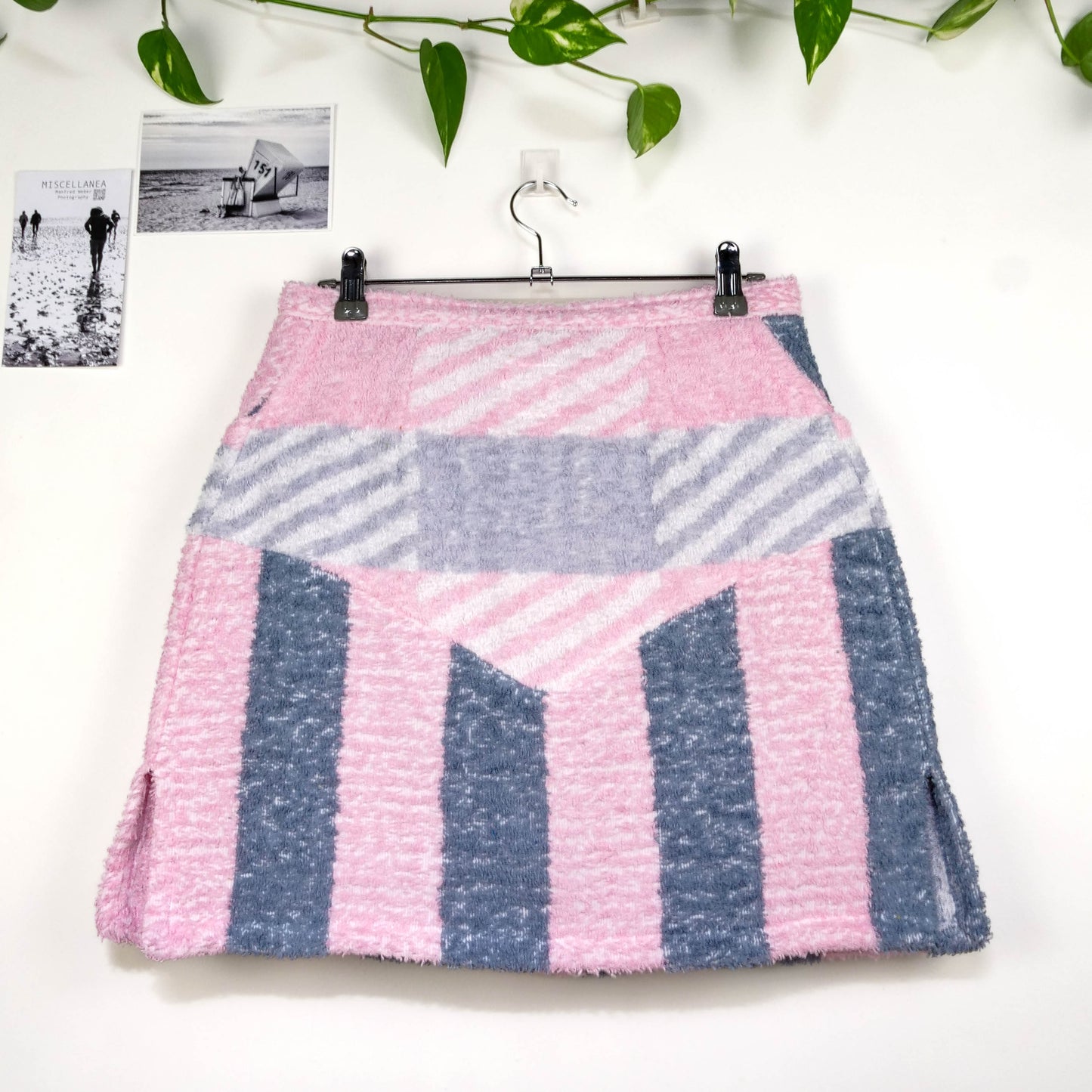 Jupe en éponge vintage - Rose à rayure 02 T40