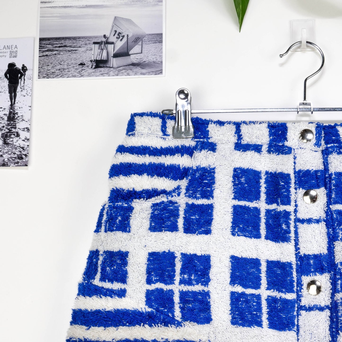 Jupe en éponge vintage - Bleu à rayure T42