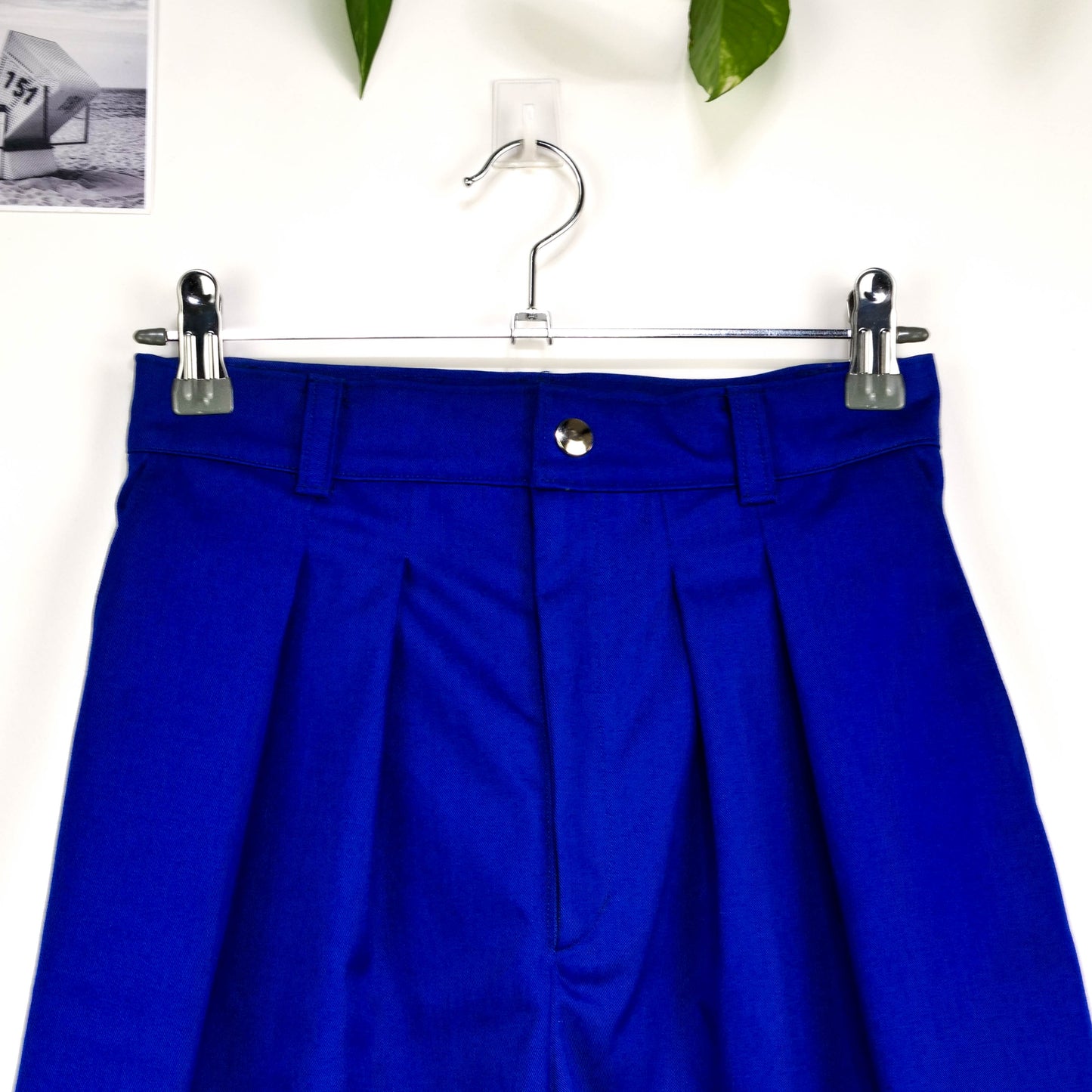 Bermuda à plis - Bleu roi