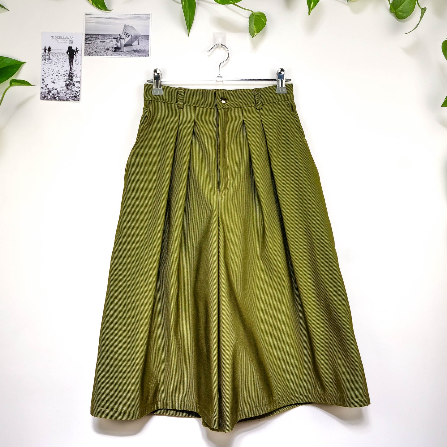 Bermuda à plis - Vert olive