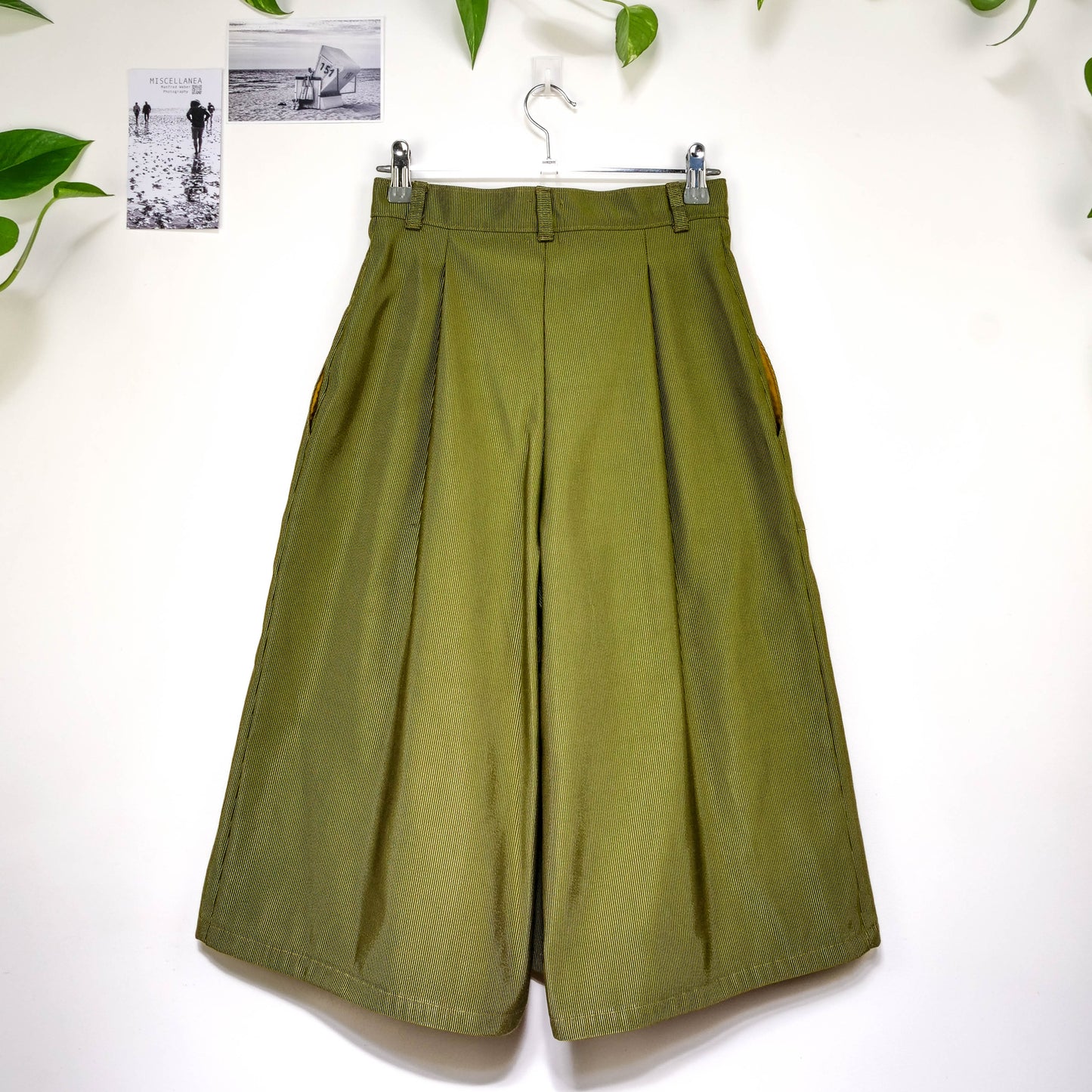 Bermuda à plis - Vert olive