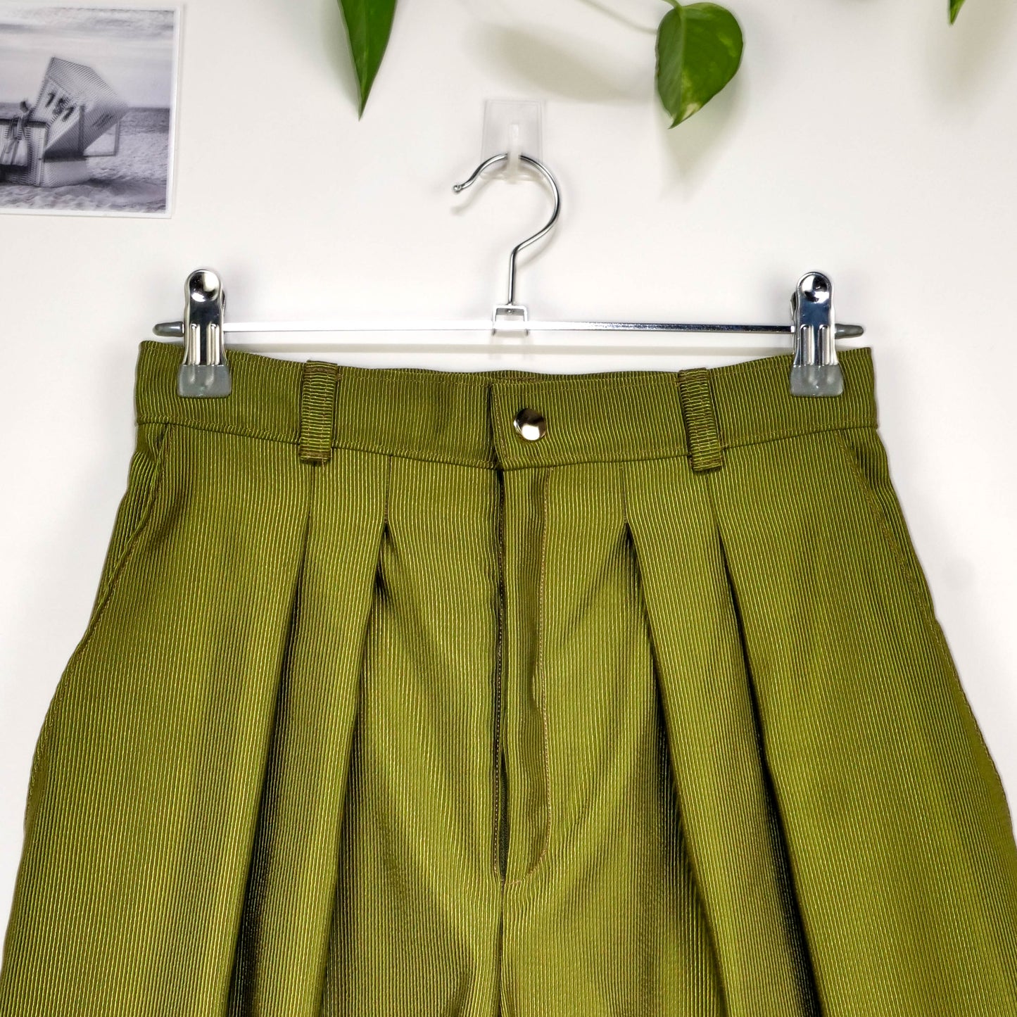 Bermuda à plis - Vert olive