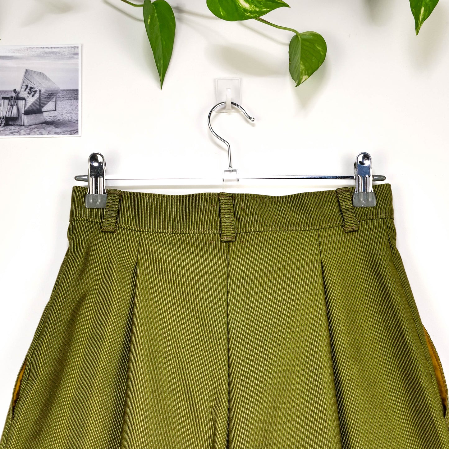 Bermuda à plis - Vert olive