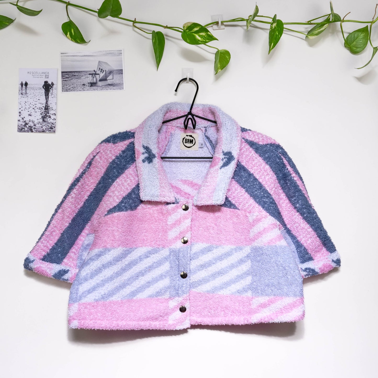 Chemise en éponge vintage - Rose à rayure T38