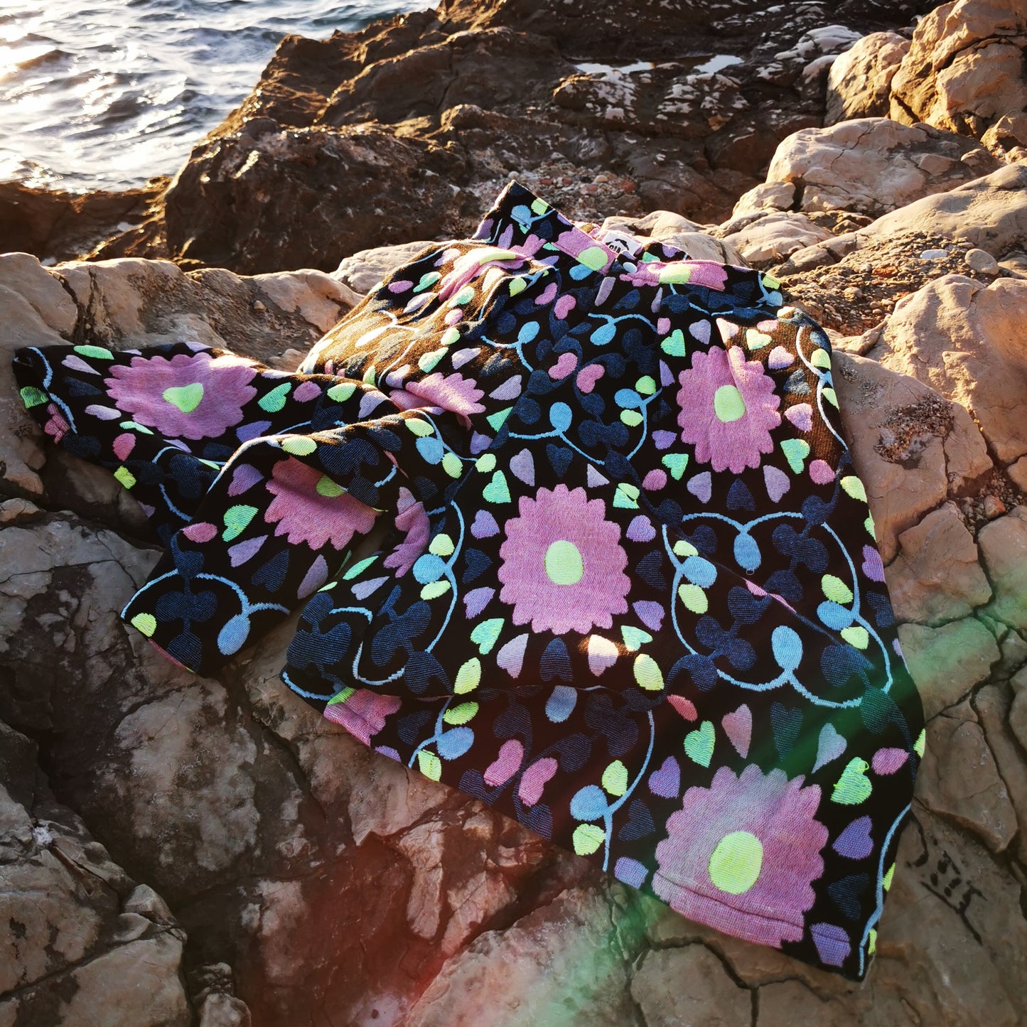 BERMUDA À PLIS - Maille Jacquard