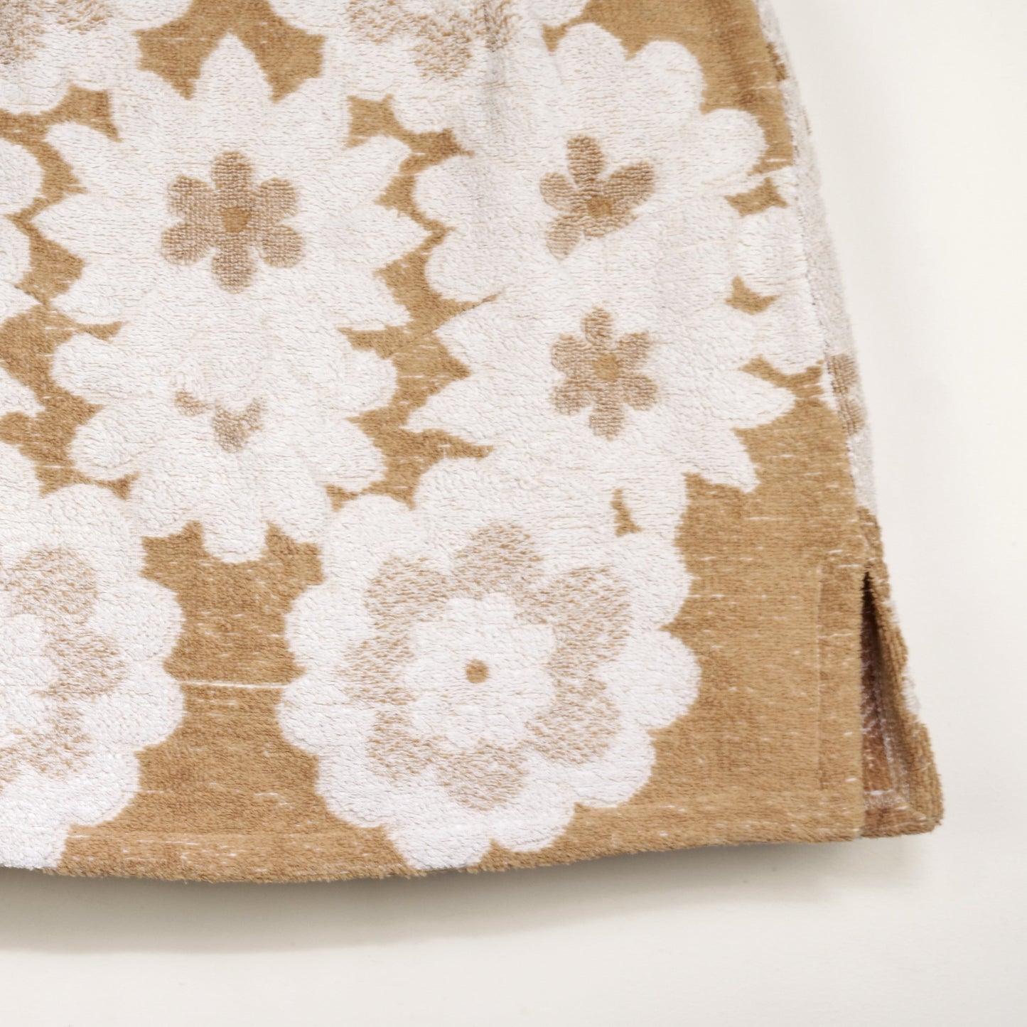 Jupe en éponge vintage - Marron à fleur T40