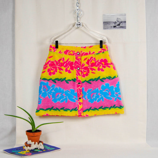 JUPE EN ÉPONGE VINTAGE - Fuchsia