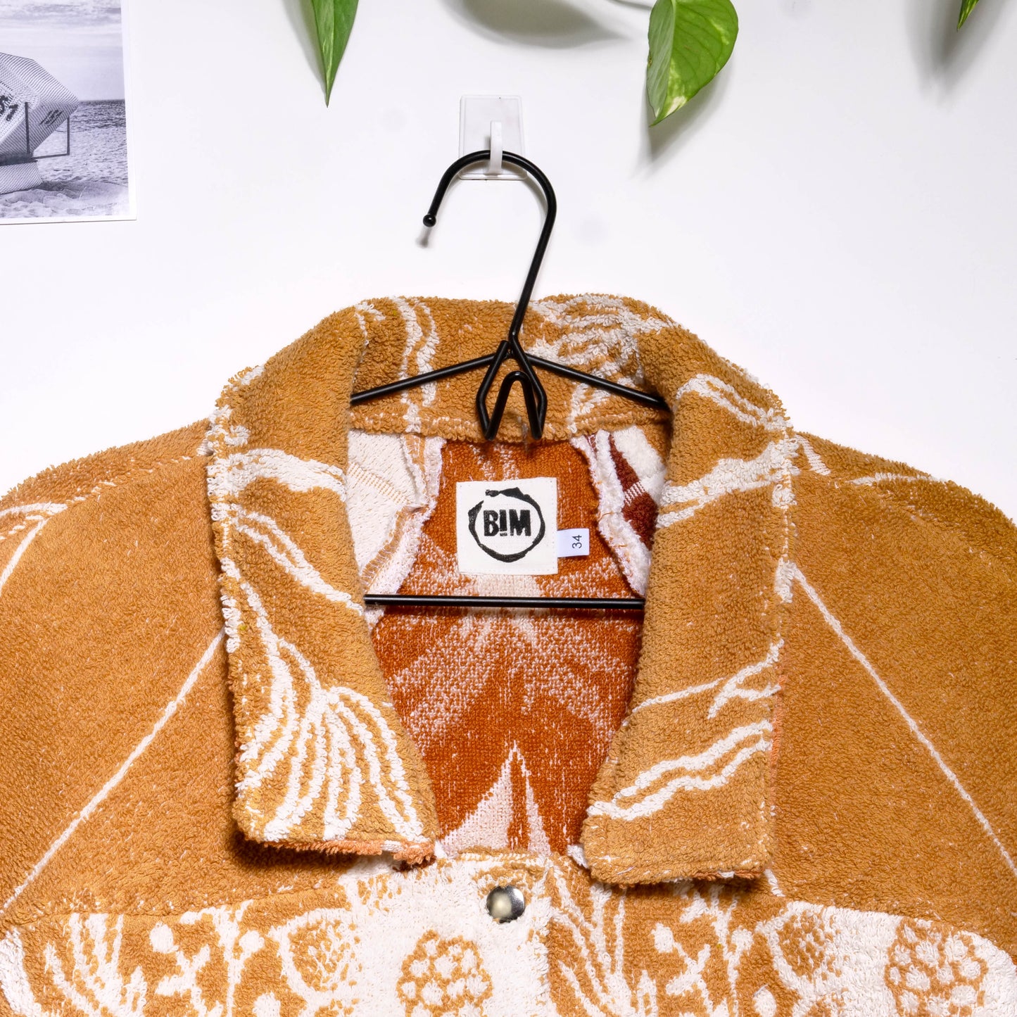 Chemise en éponge vintage - Marron à fleur T34