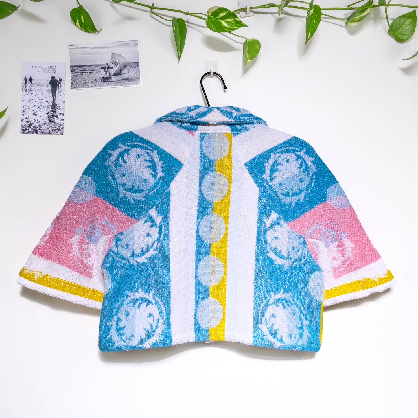Chemise en éponge vintage - Bleu jaune et rose T36