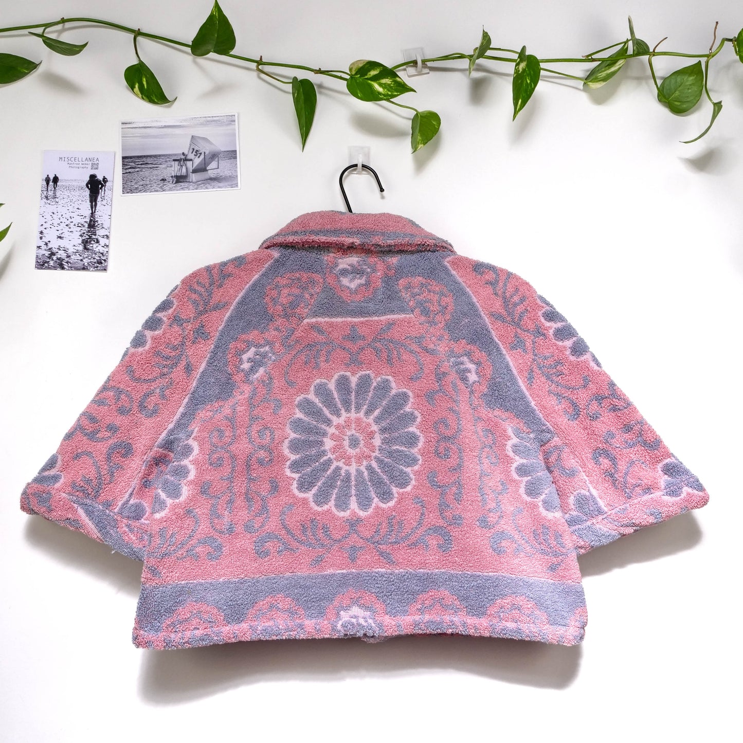 Chemise en éponge vintage - Rose et gris à fleur T36