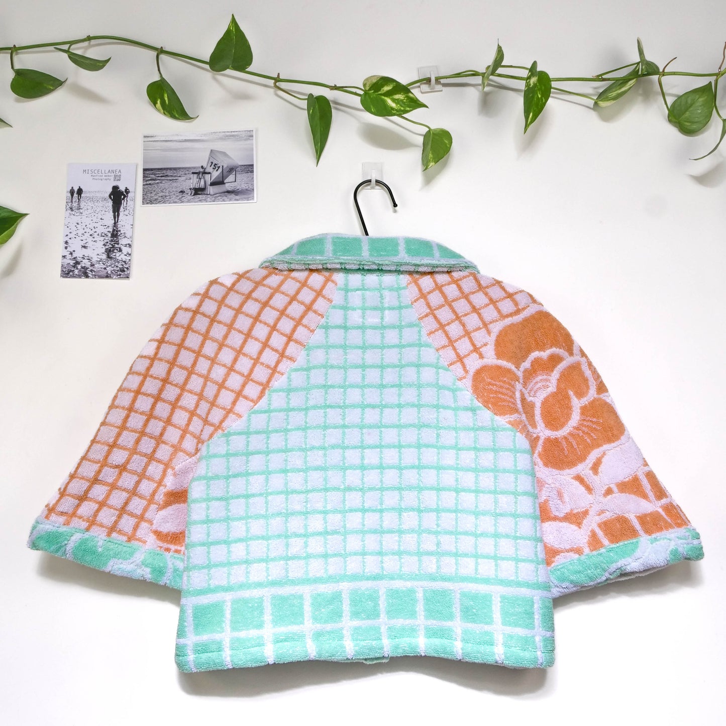 Chemise en éponge vintage - Vert et orange à carreaux T40