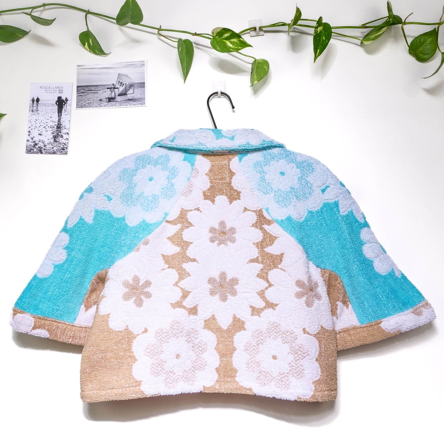 Chemise en éponge vintage - Bleu et marron à fleur T40