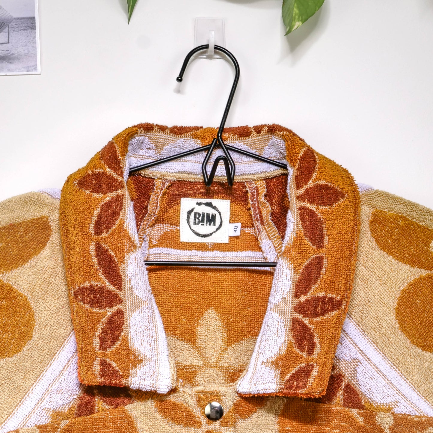 Chemise en éponge vintage - Marron à fleur T40