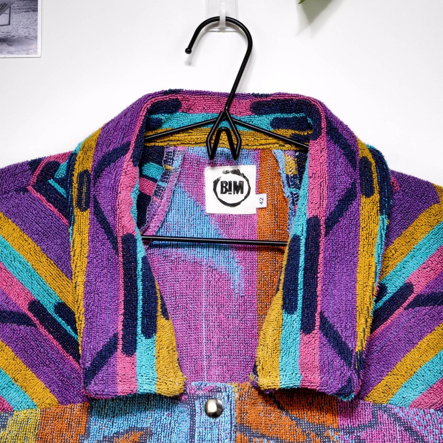 Chemise en éponge vintage - Multicouleur géométrique et  fleur T42