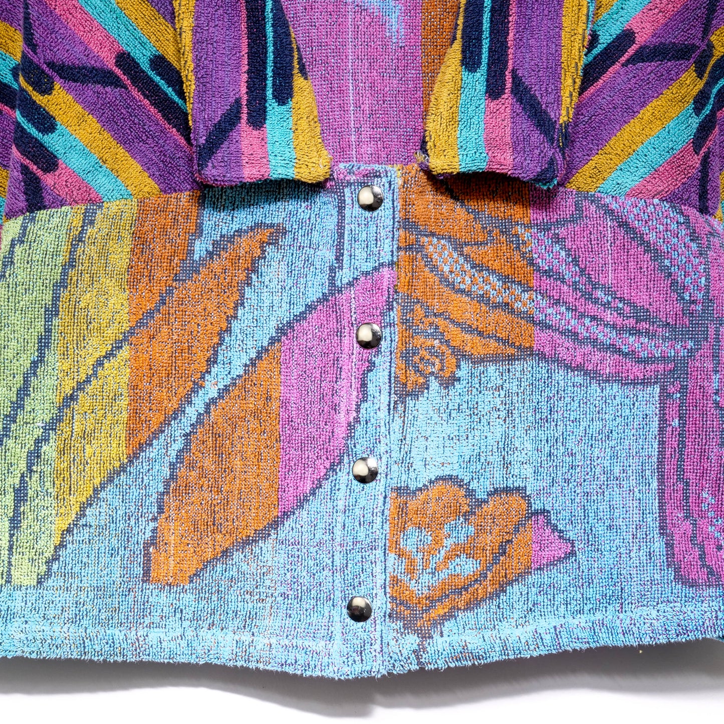 Chemise en éponge vintage - Multicouleur géométrique et  fleur T42