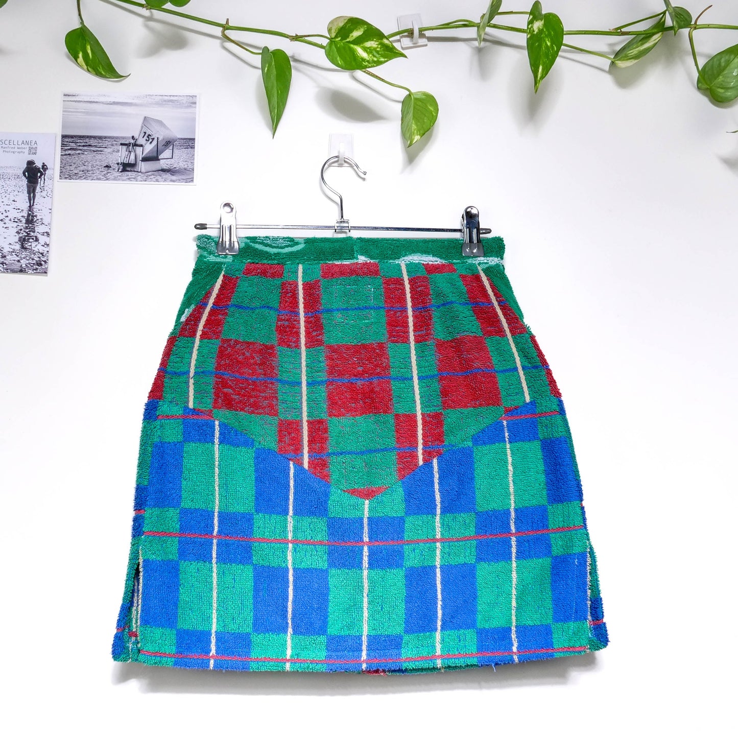 Jupe en éponge vintage - Tartan Vert T34