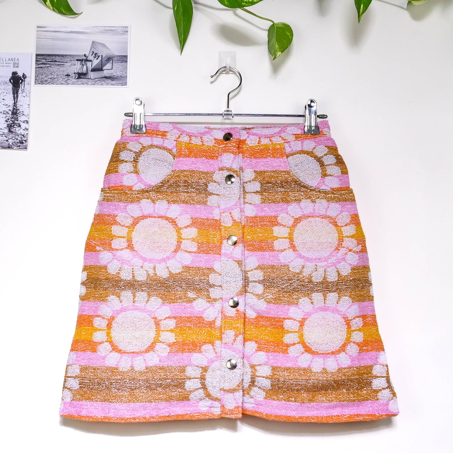 Jupe en éponge vintage - Marron à fleur T34