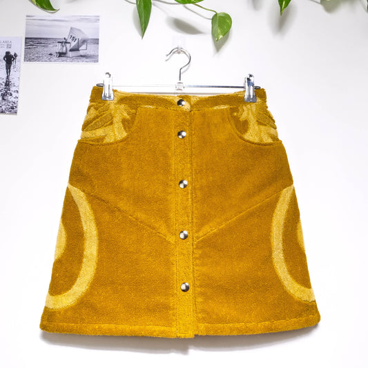 Jupe en éponge vintage - Doré à fleur T36