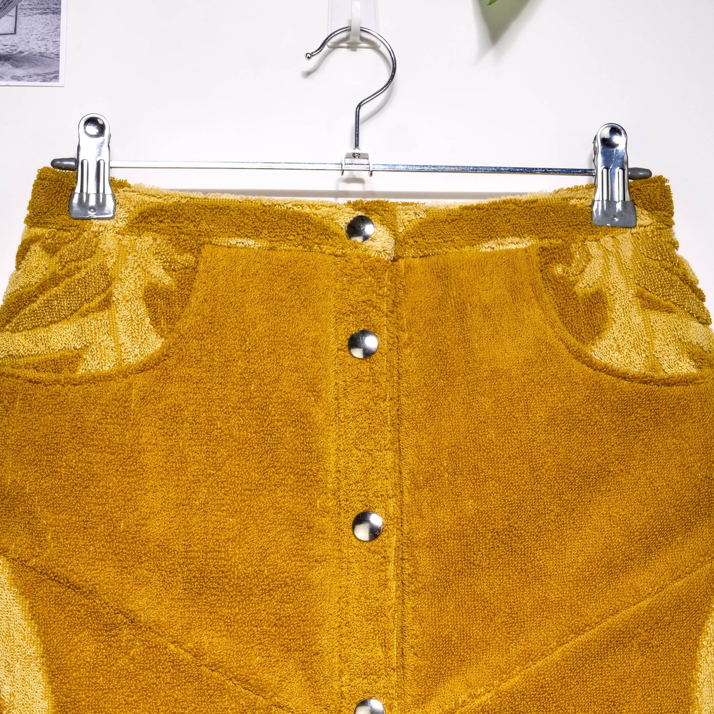 Jupe en éponge vintage - Doré à fleur T36