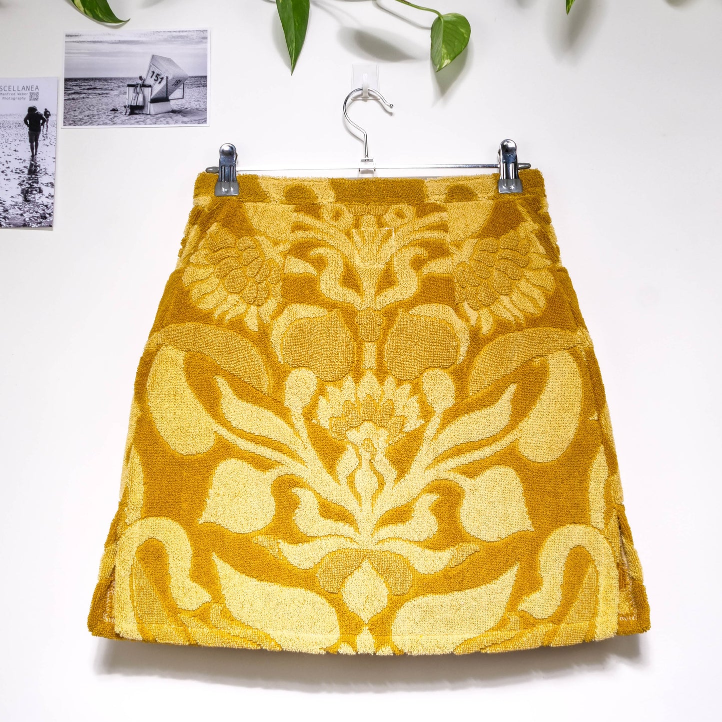 Jupe en éponge vintage - Doré à fleur T36