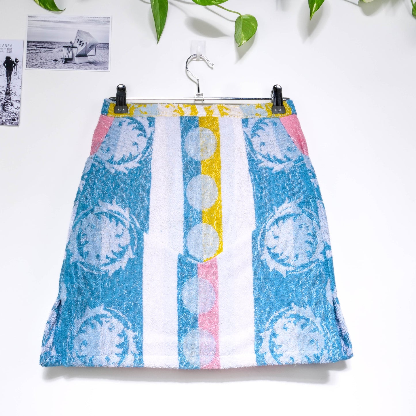 Jupe en éponge vintage - Jaune, bleu et rose T36