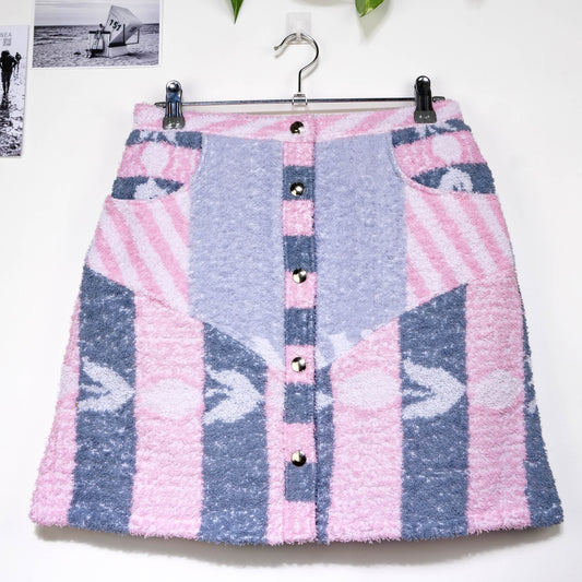 Jupe en éponge vintage - Rose à rayure T38