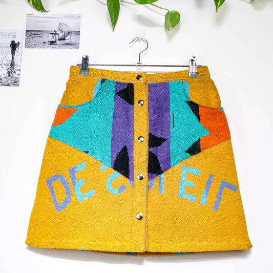 Jupe en éponge vintage - Jaune soleil T38