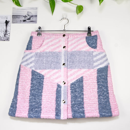 Jupe en éponge vintage - Rose à rayure 02 T40