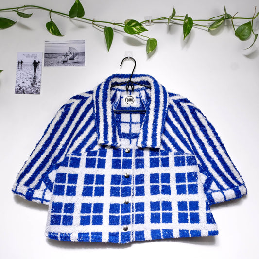 Chemise en éponge vintage - Bleu à rayure T42
