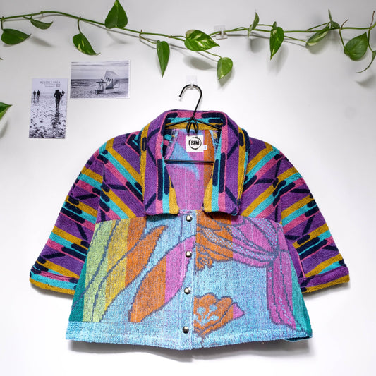 Chemise en éponge vintage - Multicouleur géométrique et  fleur T42